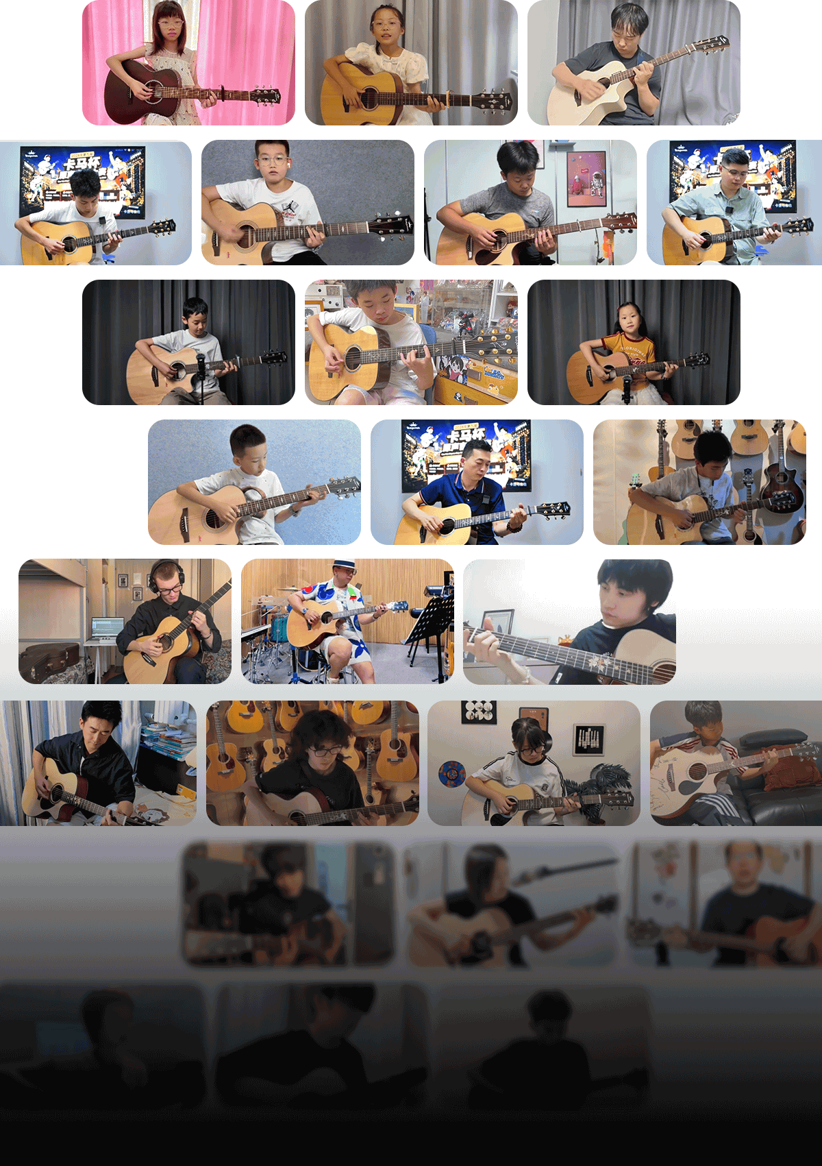 Collage de fotos de las actuaciones de algunos participantes en las audiciones