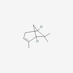 α-ピネン（alpha-Pinene、C10H16）の分子構造式