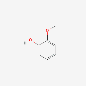 グアイアコール（Guaiacol、C7H8O2）の分子構造式