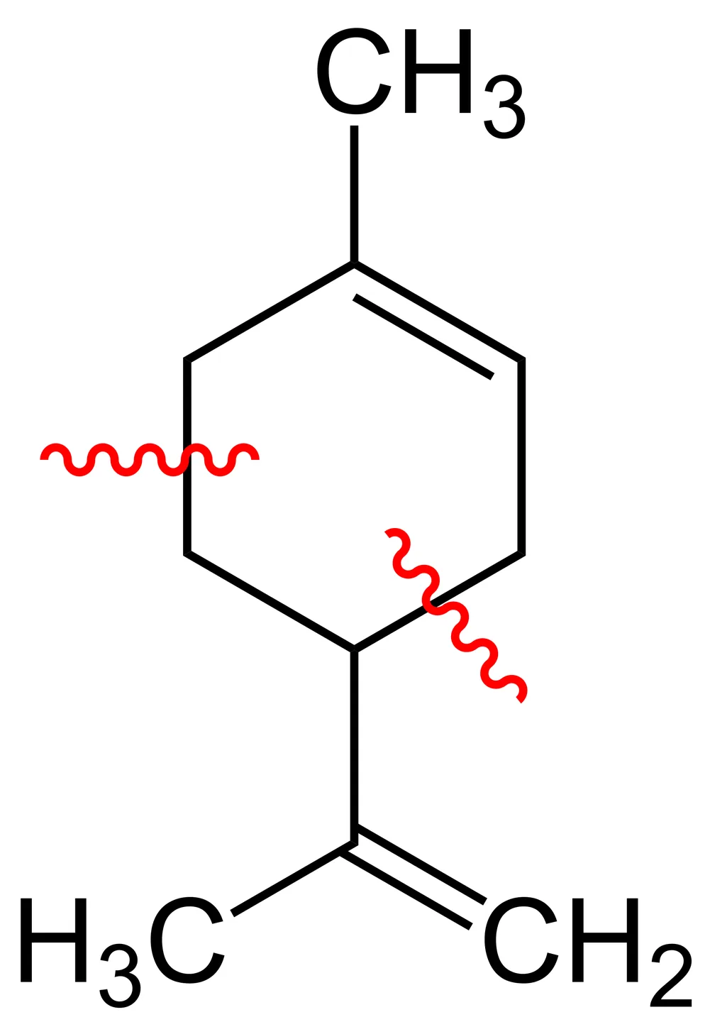 Limonenstruktur zur Veranschaulichung eines Terpengerüsts; Ein Aromastoff und das Basisöl eines Pflegeöls sind unterschiedliche Konzepte.