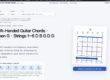 Open G left-handed guitar chords page screenshot, strings 1–6: D B G D G D